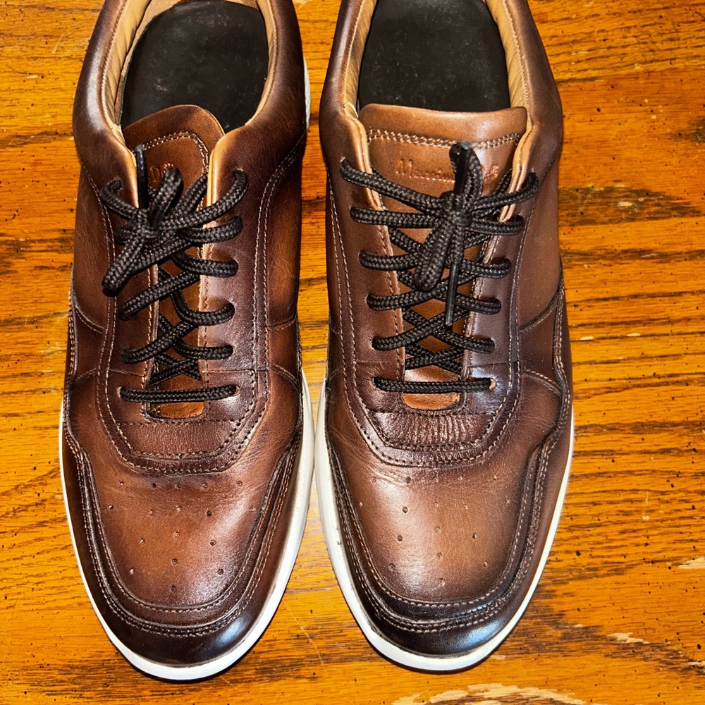Massimo Dutti Brown Leather Sneakers